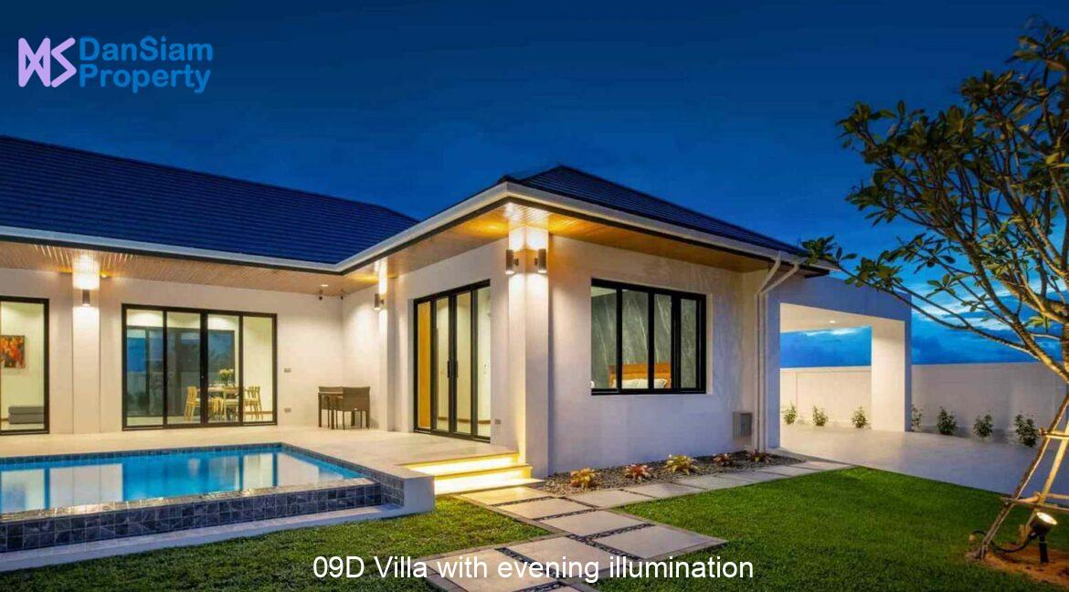 09D Villa with evening illumination
