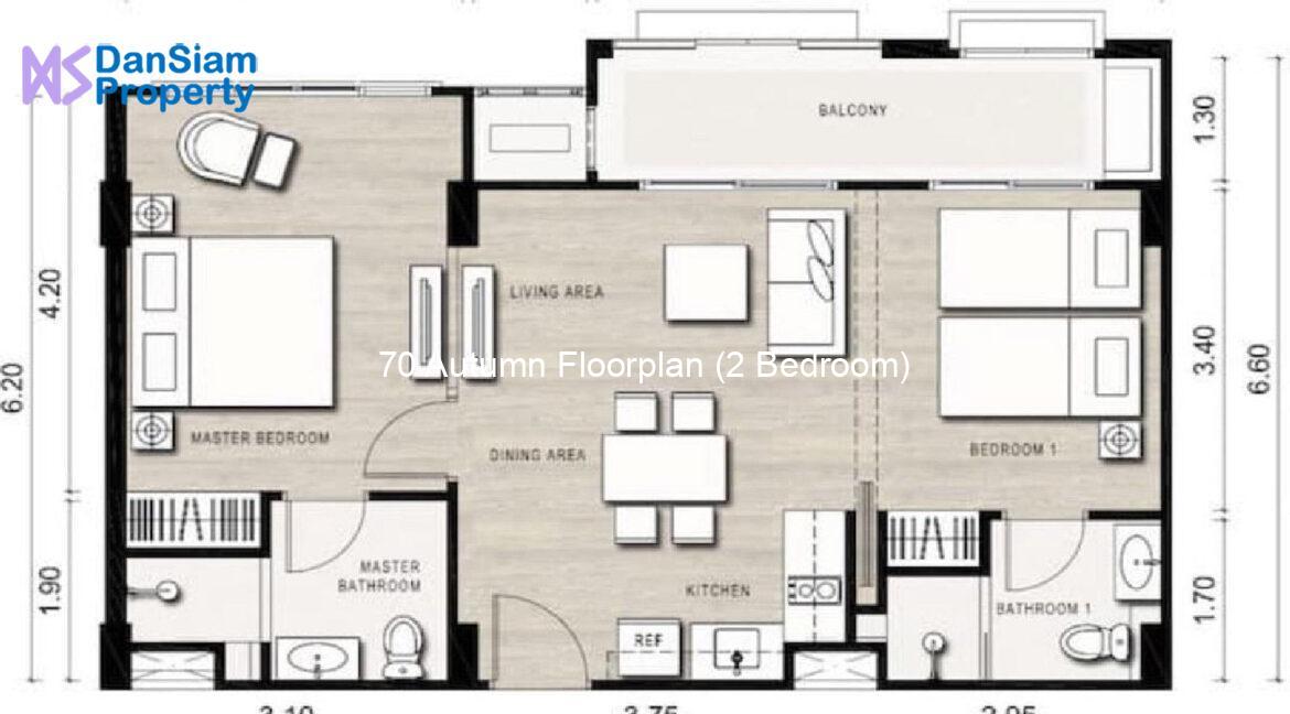 70 Autumn Floorplan (2 Bedroom)